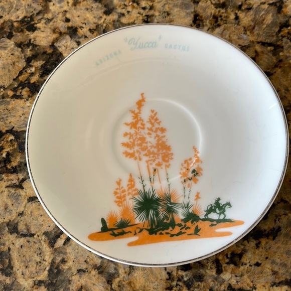 VTG Blakely Oil & Gas “Arizona Cactus” Yucca Cactus tea cup plate - Picture 5 of 5